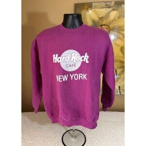 Vintage Russell USA Made Hard Rock Cafe New York Pink Sweatshirt Unisex Size L